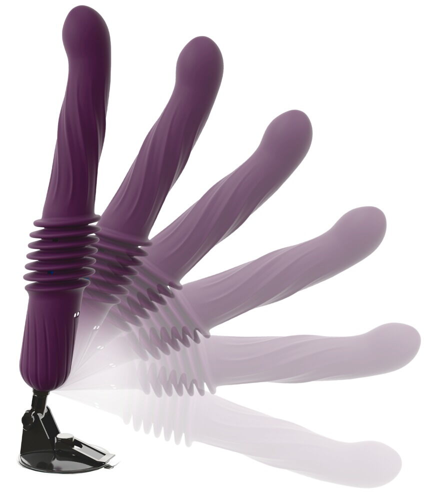 Stoßvibrator „RC Warming Fucking Machine“ mit abnehmbarem Saugfuß