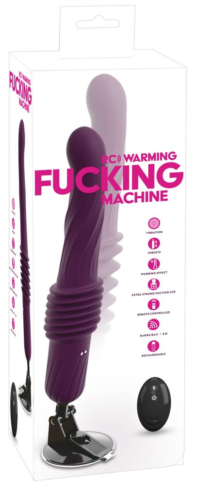 Stoßvibrator „RC Warming Fucking Machine“ mit abnehmbarem Saugfuß