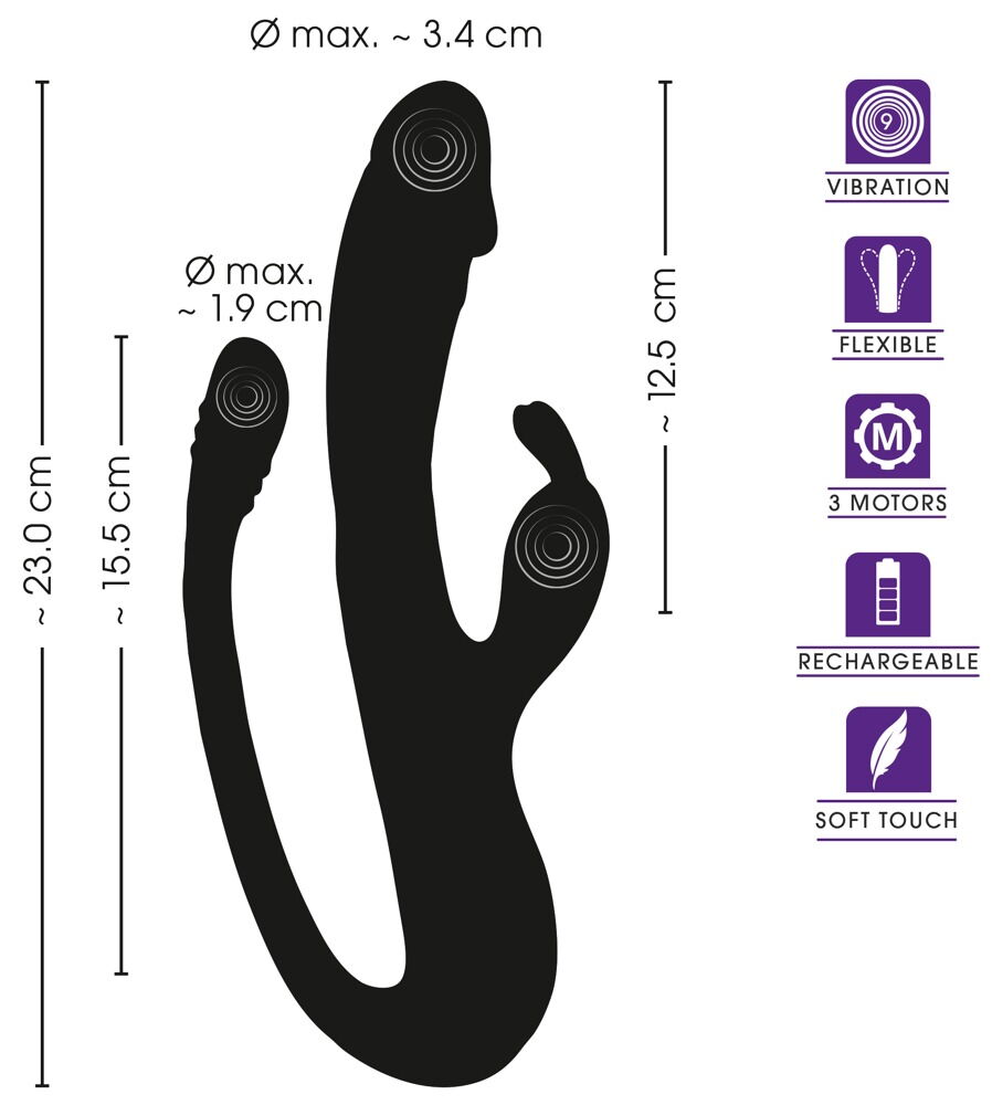 Rabbitvibrator mit G-Punkt/Anal-Stimulator