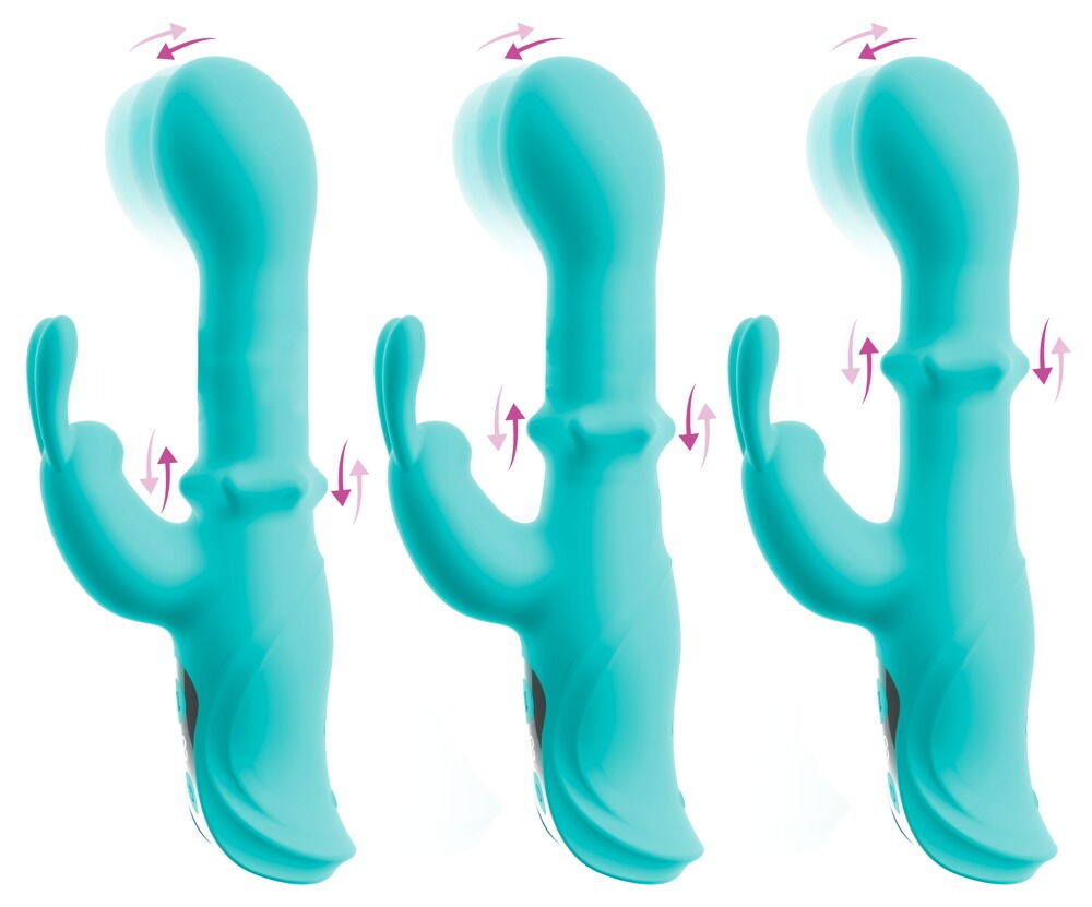 Rabbitvibrator „ORIVEN“ mit Klopf-Impulsen & Slide Massagering