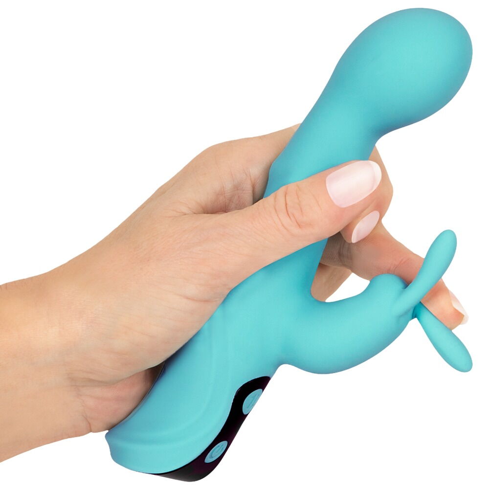 Rabbitvibrator „ORIVEN“ mit Klopf-Impulsen & Slide Massagering