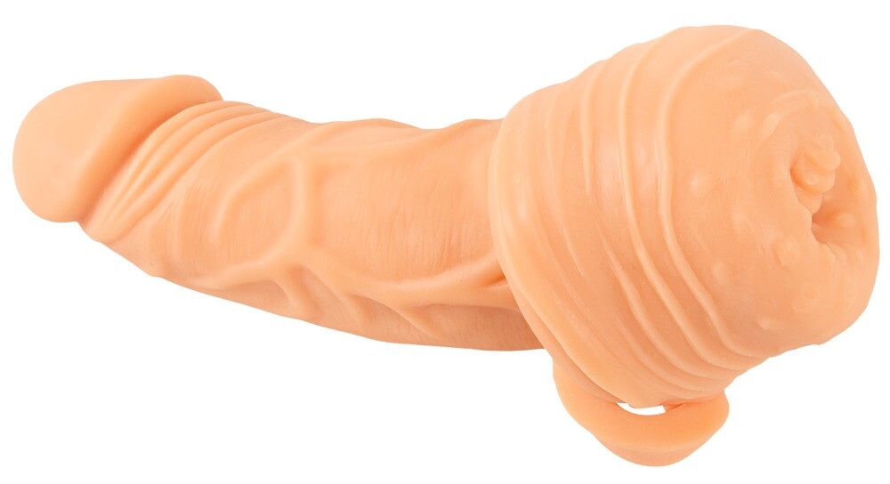 Vibro-Penishülle „2in1 Extension & Masturbator RC“ mit Hodenring