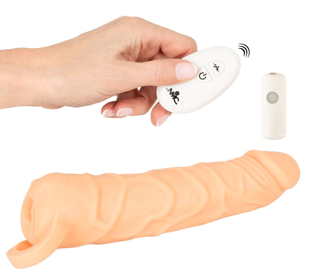 Vibro-Penishülle „2in1 Extension & Masturbator RC“ mit Hodenring