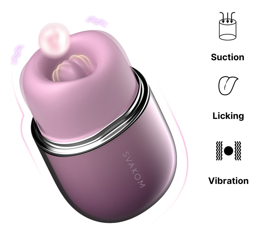 Auflegevibrator „Klitty“ mit Leck- und Saugfunktion