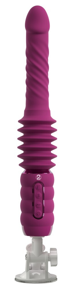 Stoßvibrator „Thrusting & Rotating Fucking Machine“ mit abnehmbarem Saugfuß